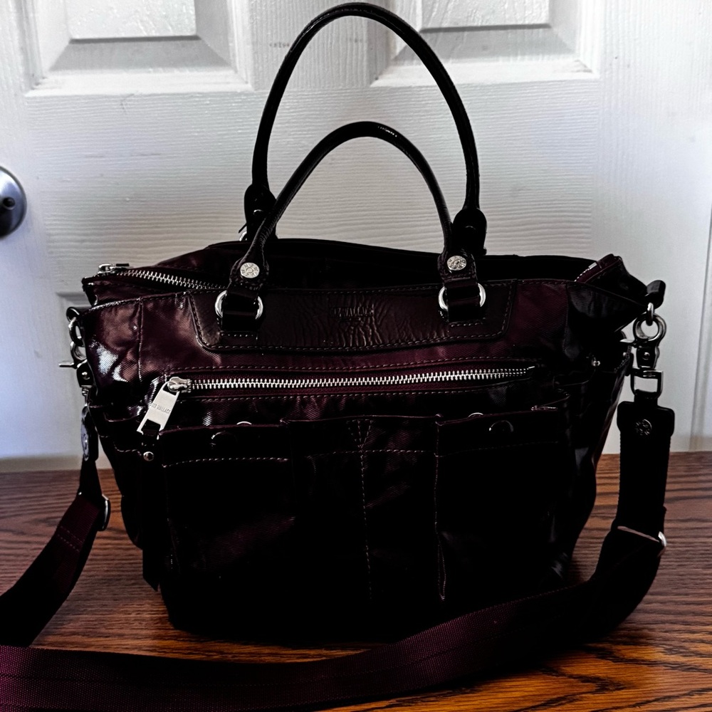 MZ Wallace Bag Crossbody Tote Patent Leather Merlot - Picture 3 of 14